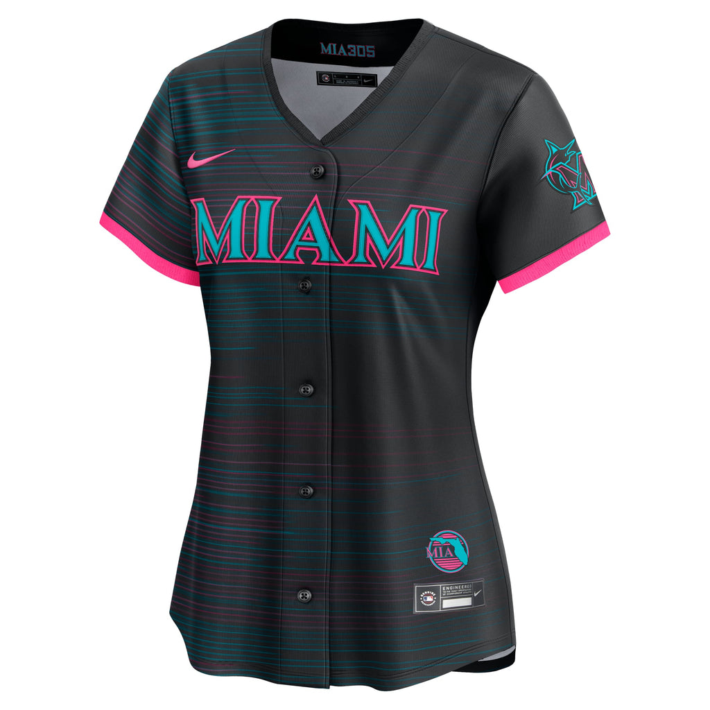 Women's Miami Marlins Nike Black 2025 City Connect Limited Jersey - 6