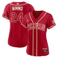 Women's Texas Rangers Brandon Nimmo Nike Red 2026 City Connect Stadium Jersey