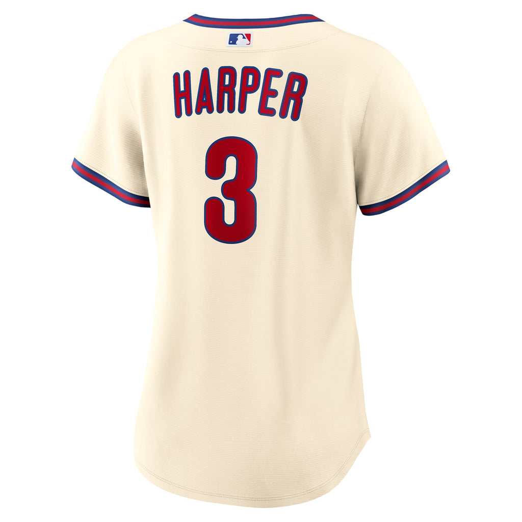 Women's Philadelphia Phillies Bryce Harper Nike Cream Alternate Replica Jersey - 4