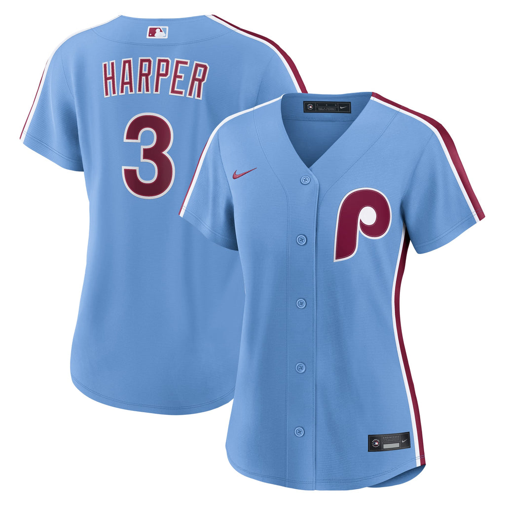Women's Philadelphia Phillies Bryce Harper Nike Light Blue Alternate Replica Jersey - 2