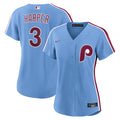 Women's Philadelphia Phillies Bryce Harper Nike Light Blue Alternate Replica Jersey
