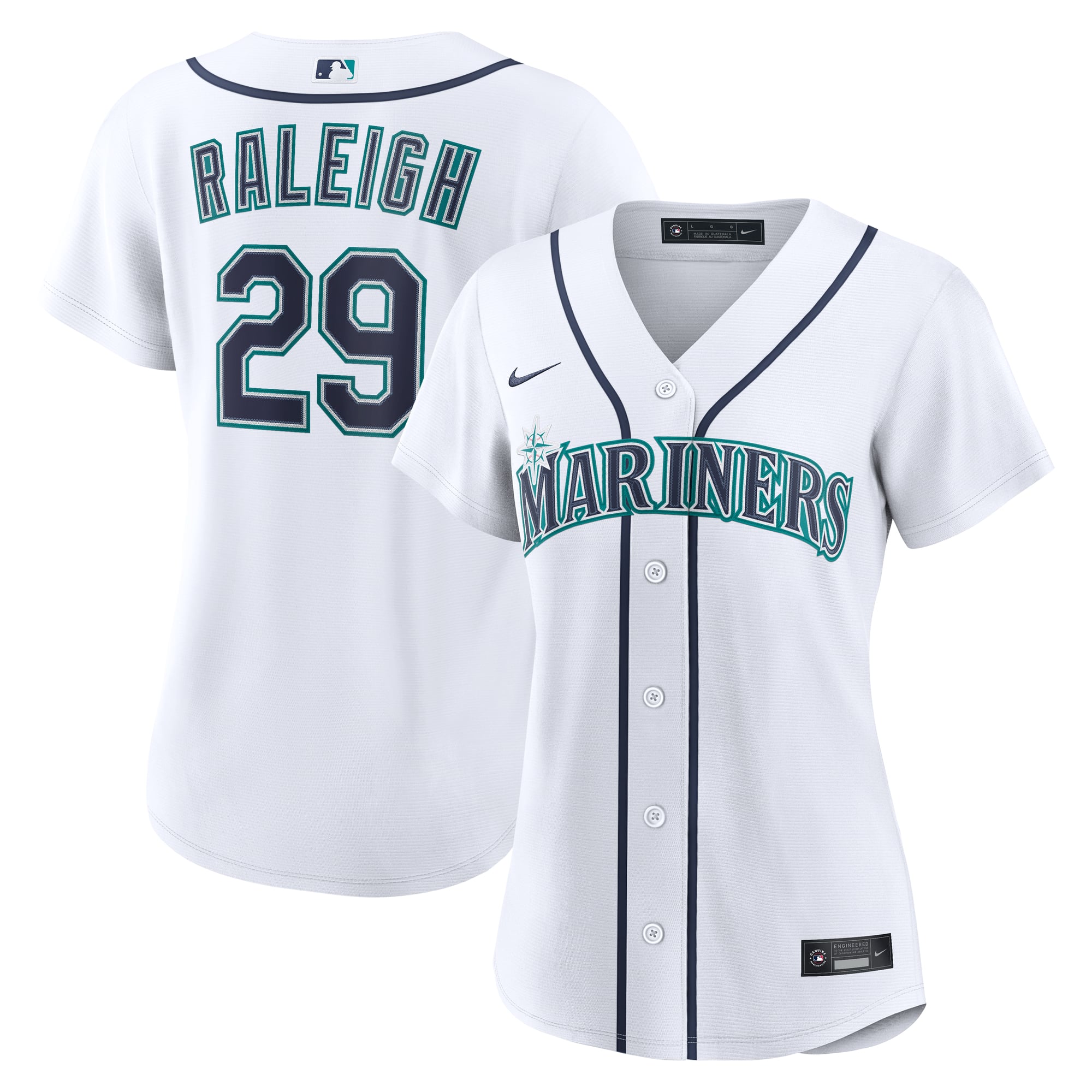 Women's Seattle Mariners Cal Raleigh Nike White Home Replica Jersey