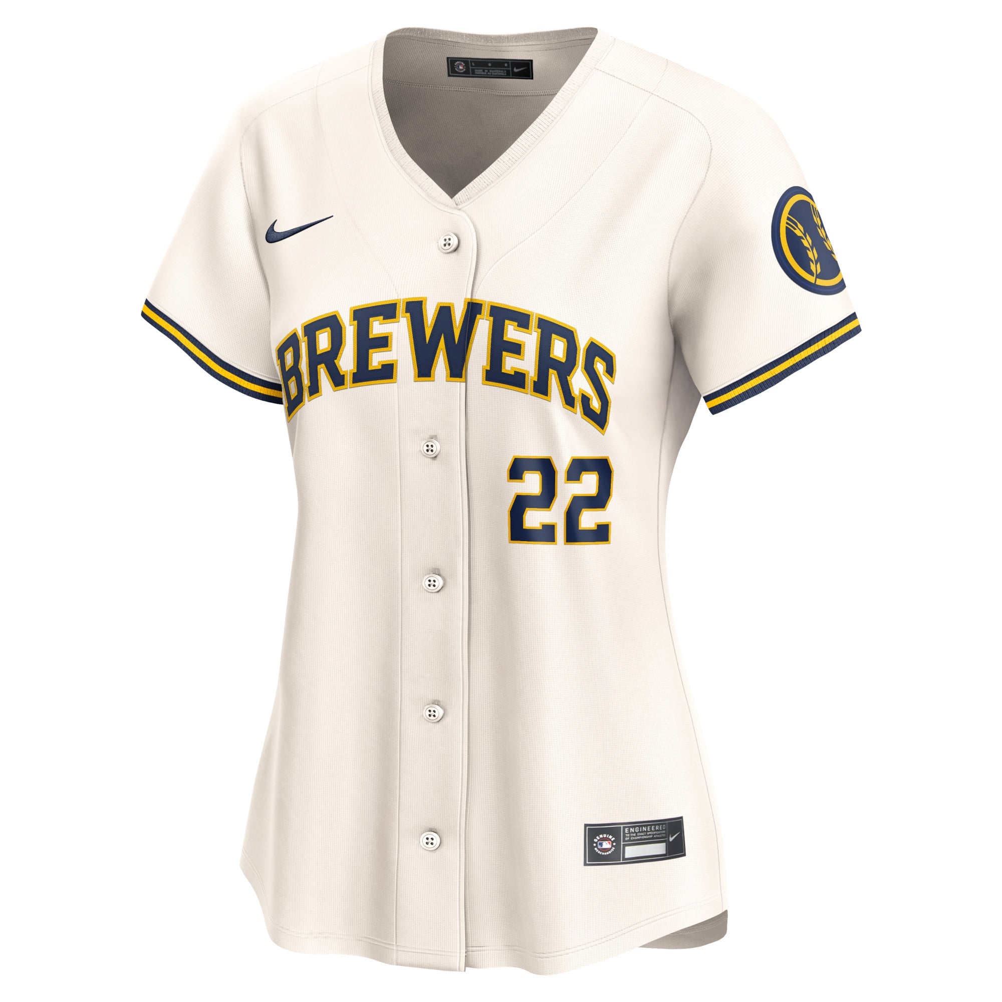 Women's Milwaukee Brewers Christian Yelich Nike Cream Home Limited Player Jersey - 3