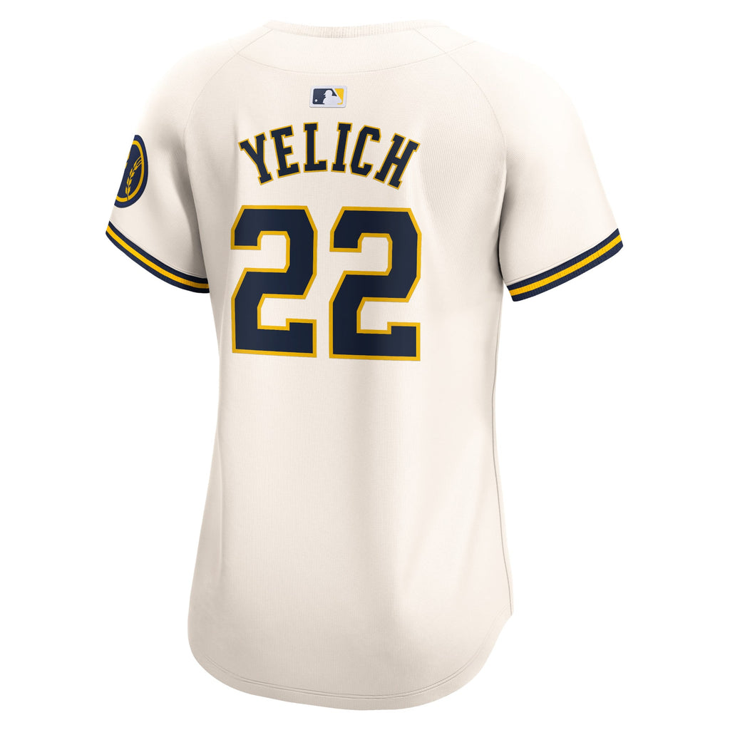 Women's Milwaukee Brewers Christian Yelich Nike Cream Home Limited Player Jersey - 4