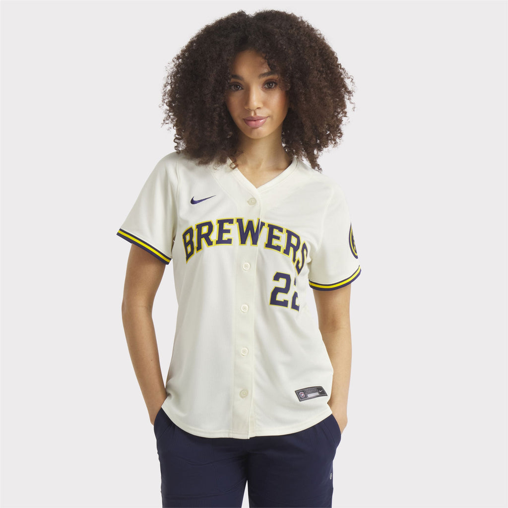 Women's Milwaukee Brewers Christian Yelich Nike Cream Home Limited Player Jersey - 5