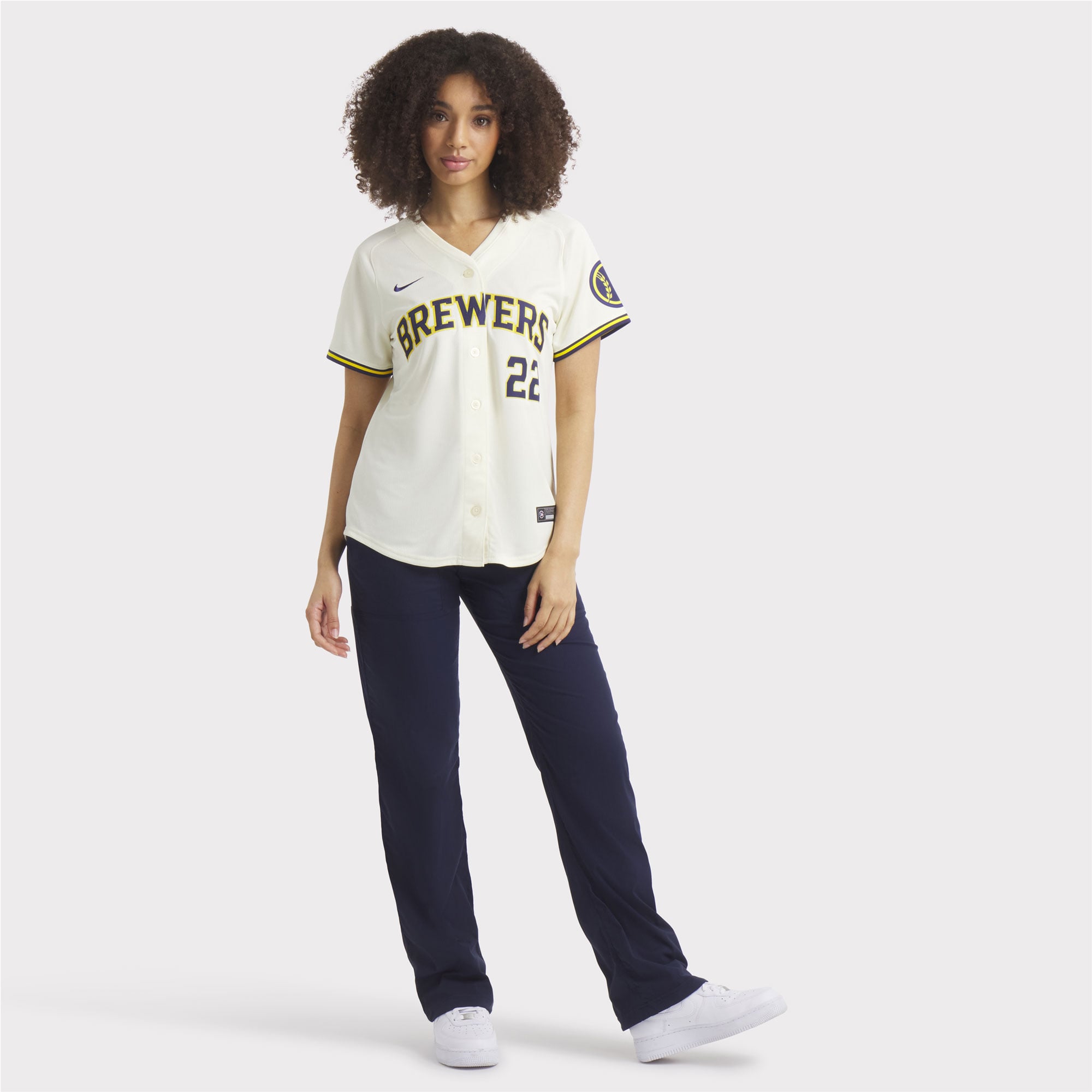 Women's Milwaukee Brewers Christian Yelich Nike Cream Home Limited Player Jersey - 7