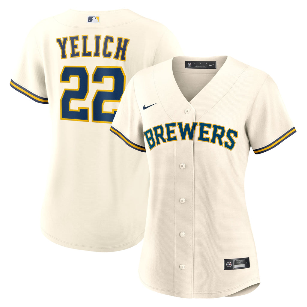 Women's Milwaukee Brewers Christian Yelich Nike Cream Home Replica Player Jersey - 2