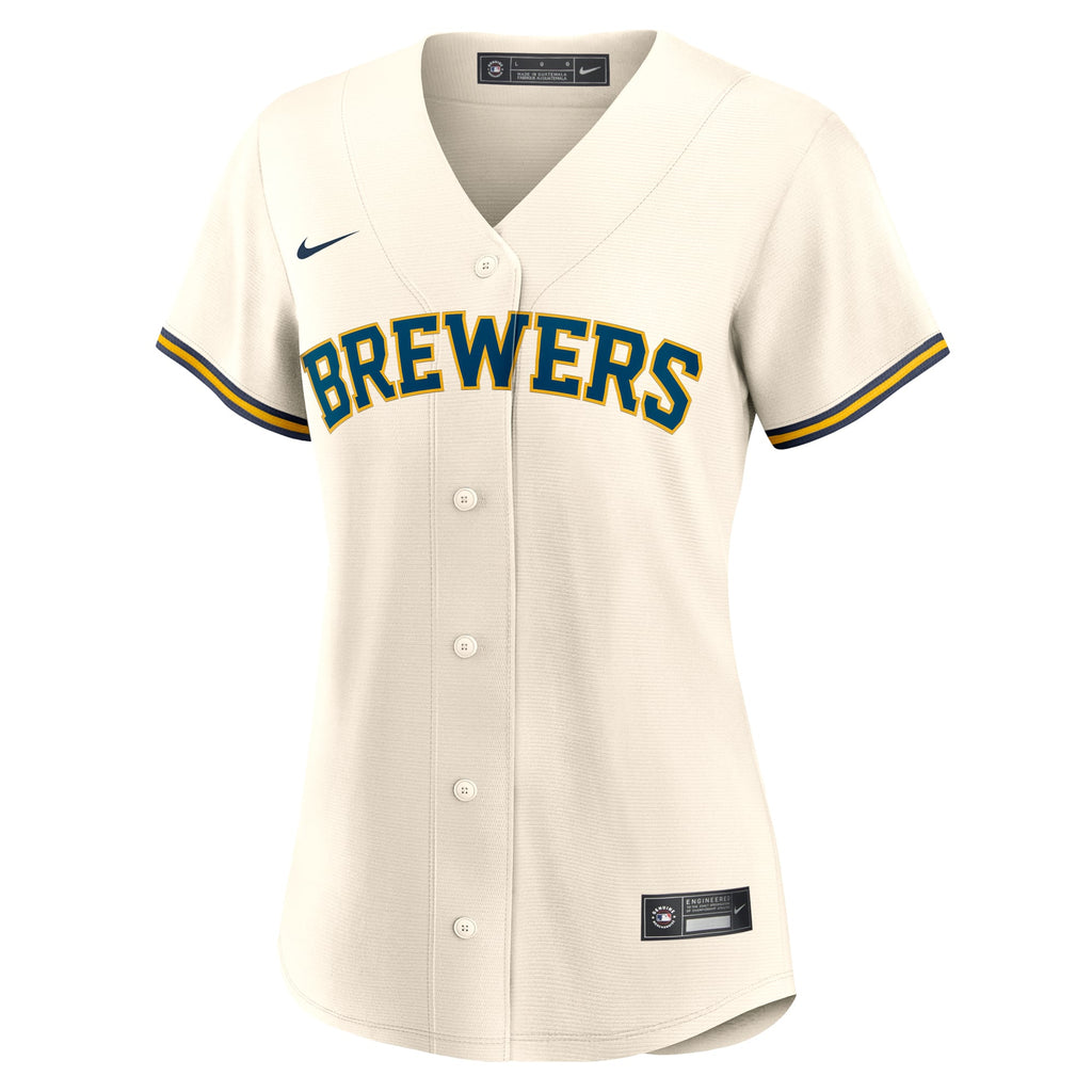 Women's Milwaukee Brewers Christian Yelich Nike White Home Replica Jersey - 3
