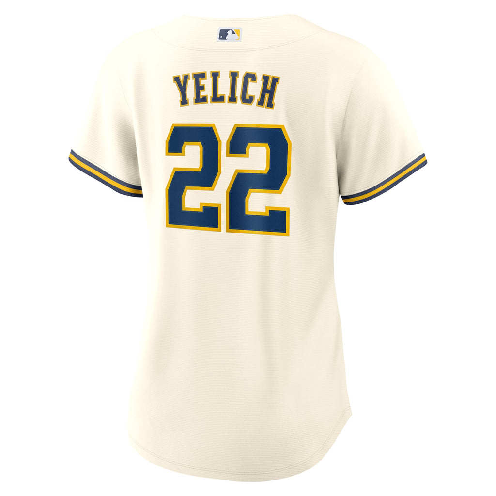 Women's Milwaukee Brewers Christian Yelich Nike White Home Replica Jersey - 4