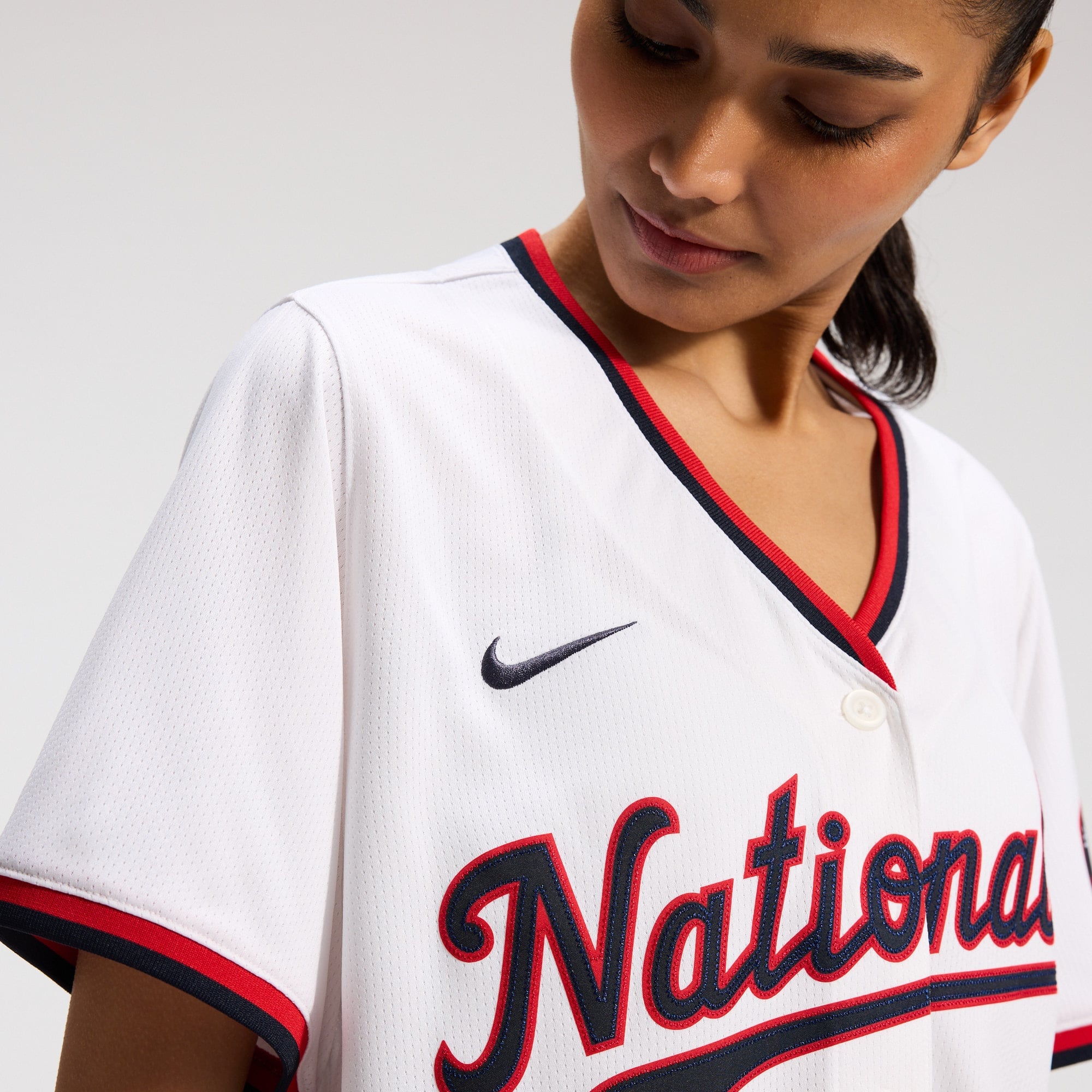 Women's Washington Nationals CJ Abrams Nike White Home Limited Player Jersey - 10