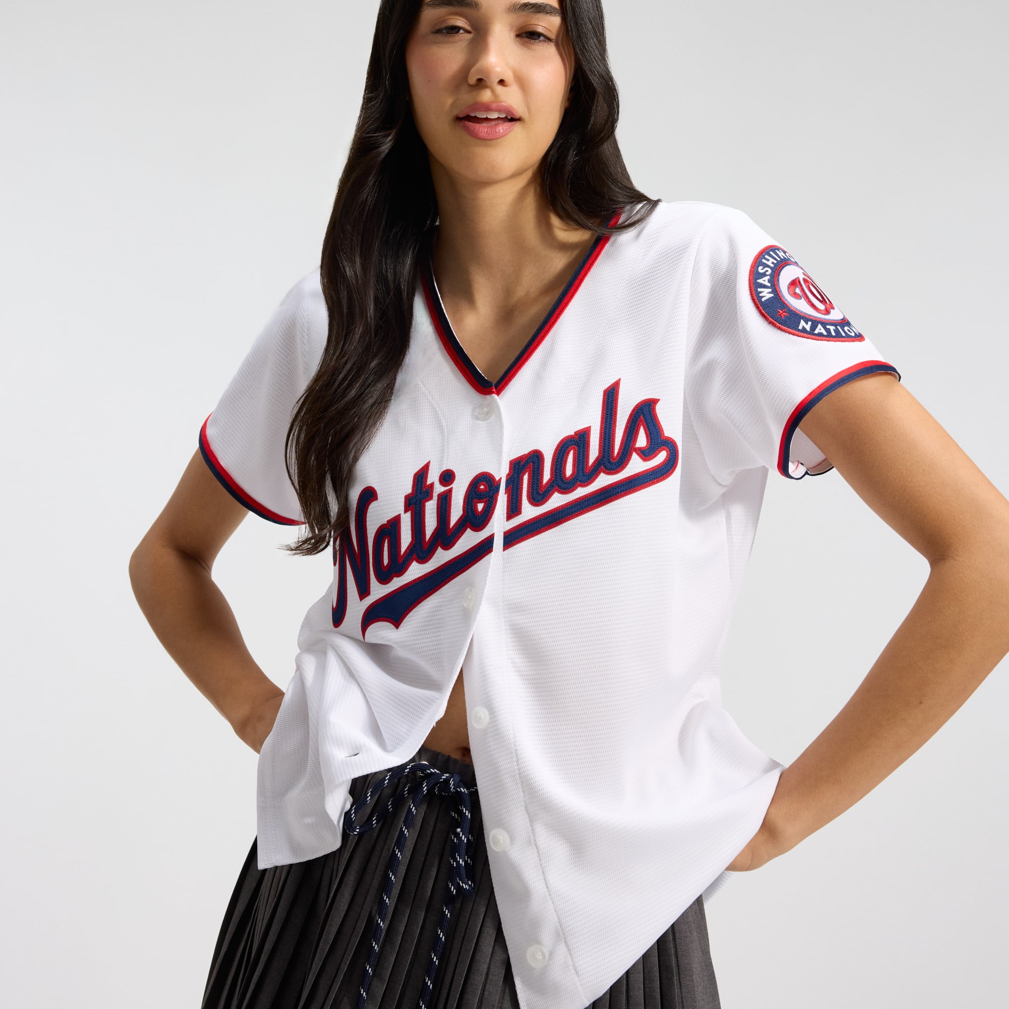 Women's Washington Nationals CJ Abrams Nike White Home Replica Player Jersey - 11