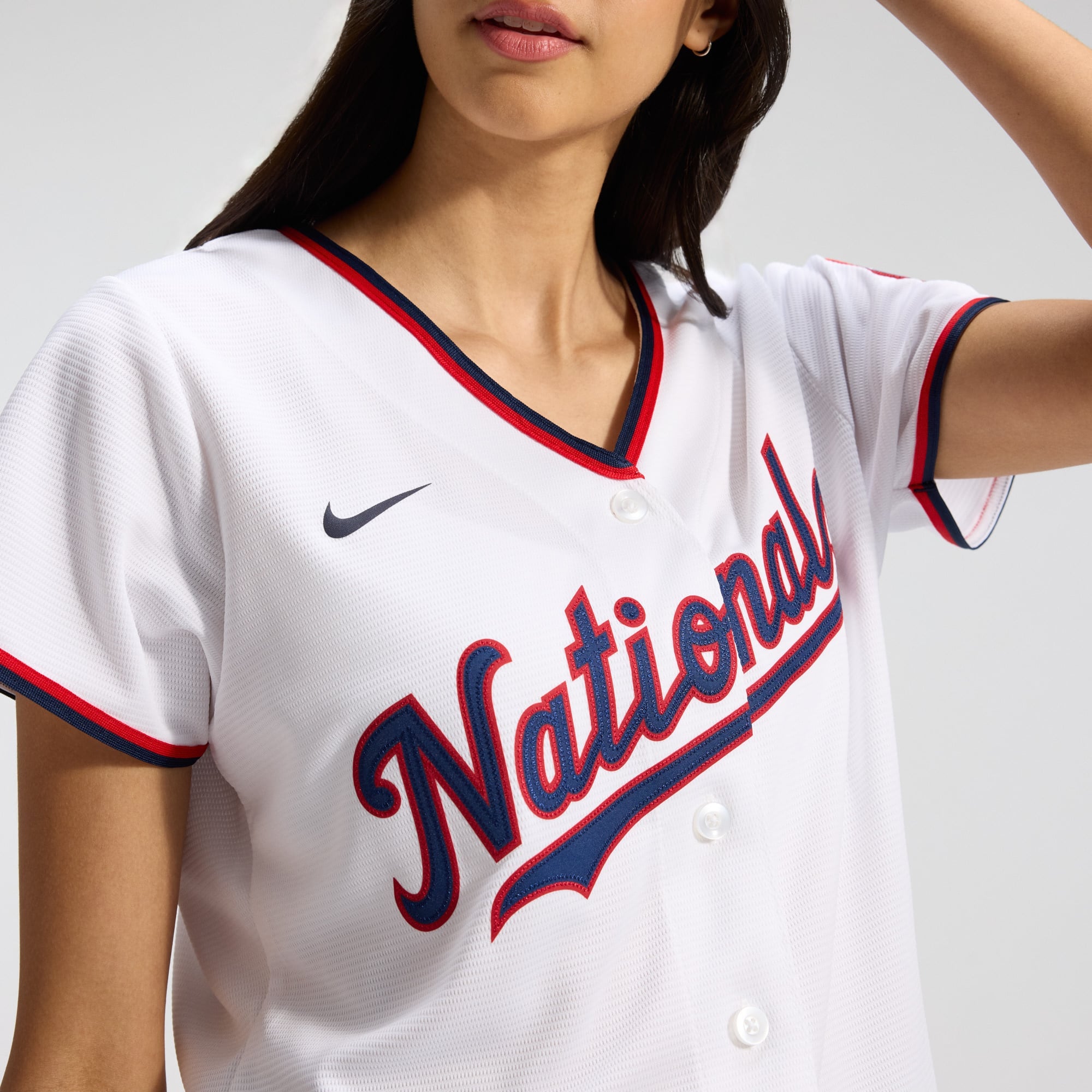 Women's Washington Nationals CJ Abrams Nike White Home Replica Player Jersey - 10