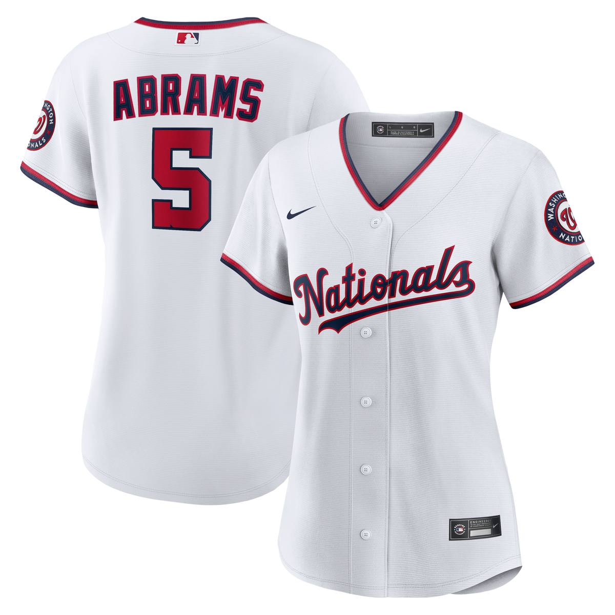Women's Washington Nationals CJ Abrams Nike White Home Replica Player Jersey