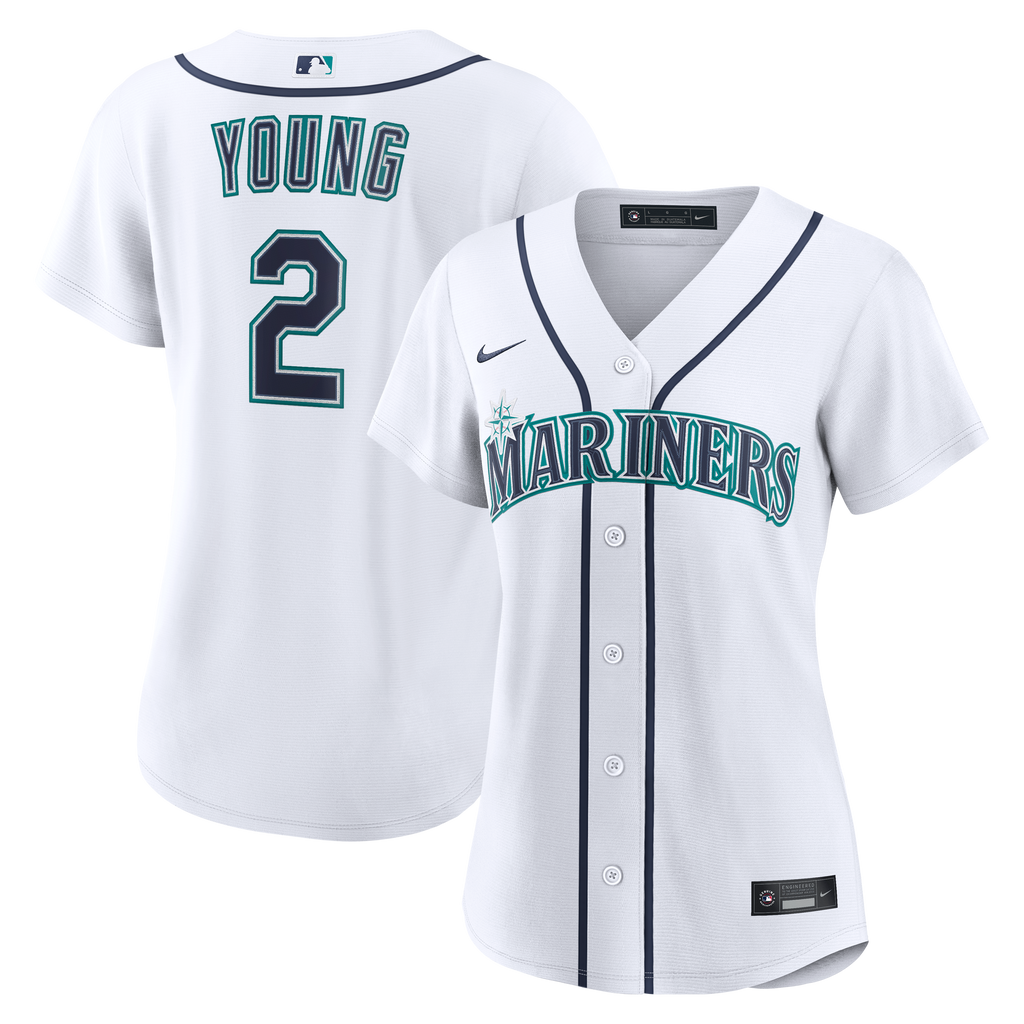 Women's Seattle Mariners Cole Young Nike White Home Replica Jersey