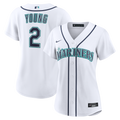 Women's Seattle Mariners Cole Young Nike White Home Replica Jersey