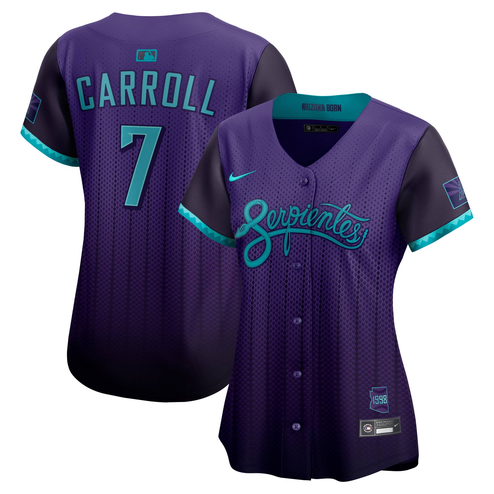 Women's Arizona Diamondbacks Corbin Carroll Nike Purple 2025 City Connect Limited Player Jersey - 2