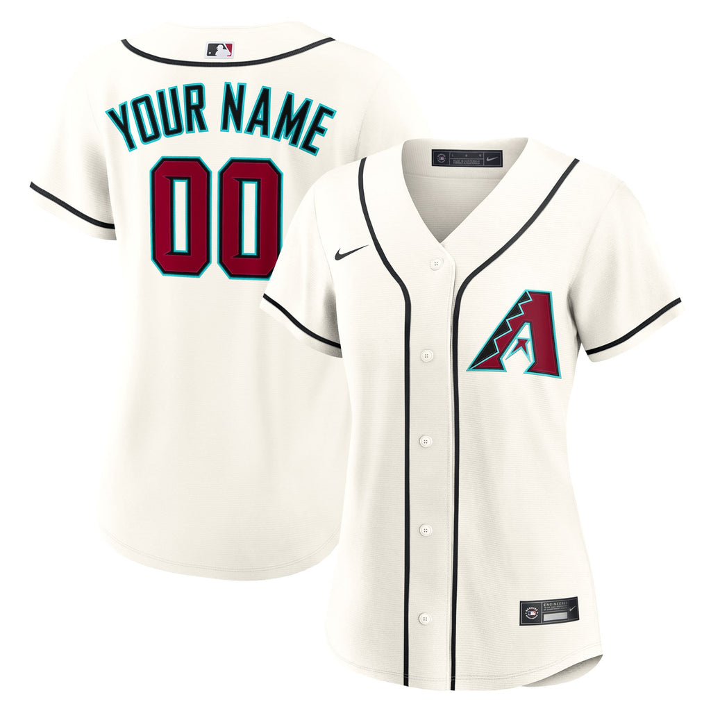 Women's Arizona Diamondbacks Nike Cream Home Custom Replica 2.0 Jersey - 2