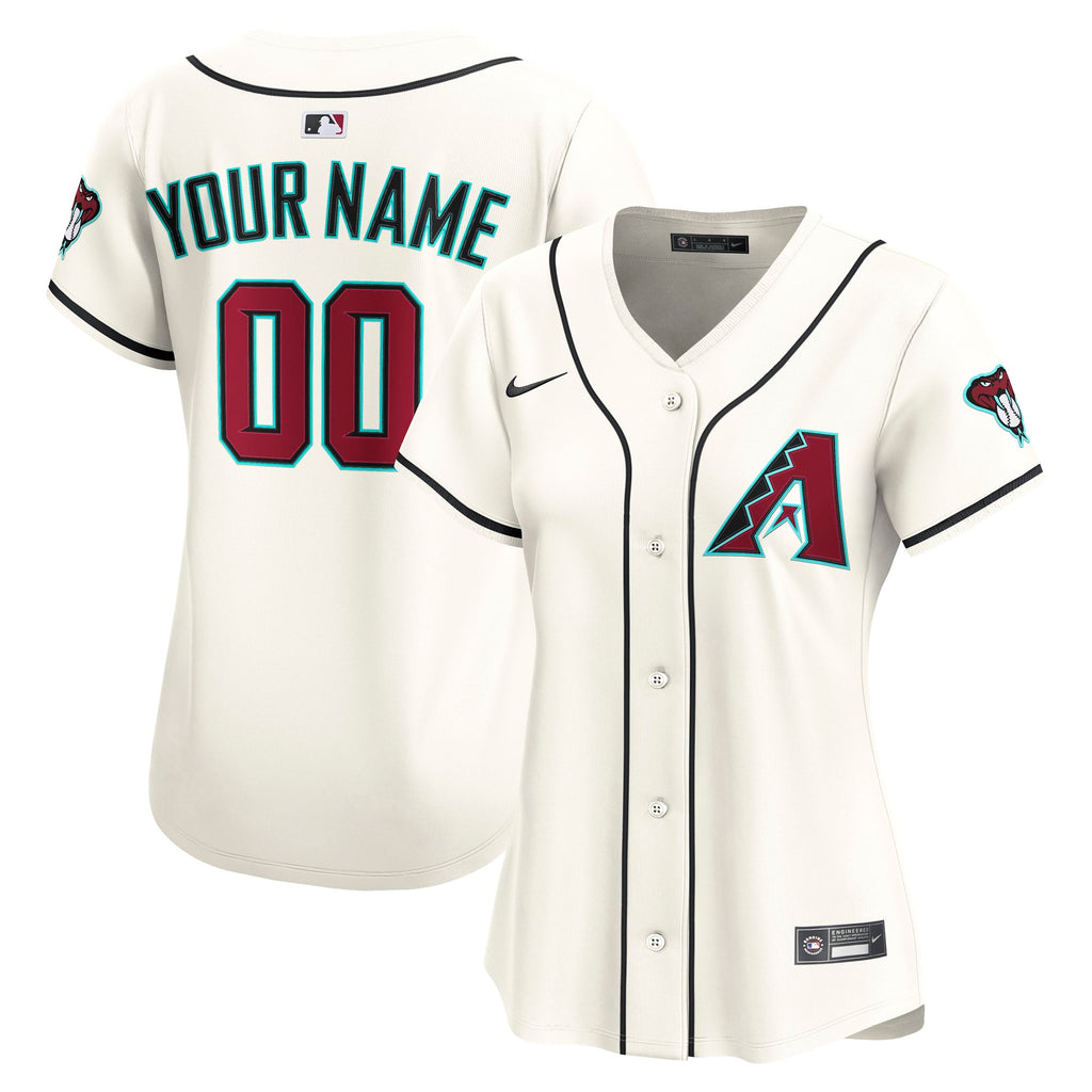 Women's Arizona Diamondbacks Nike Cream Home Limited Custom Jersey - 2