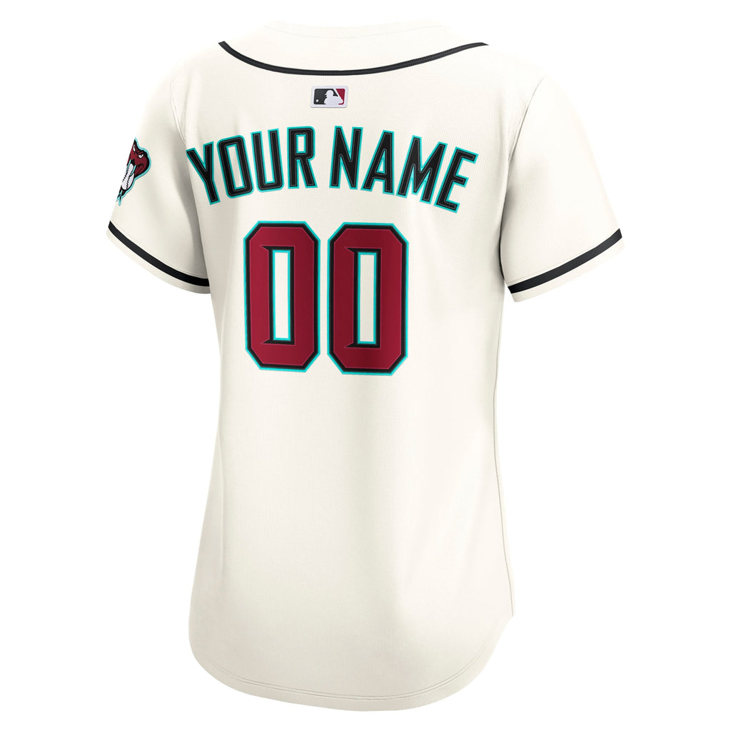 Women's Arizona Diamondbacks Nike Cream Home Limited Custom Jersey - 4