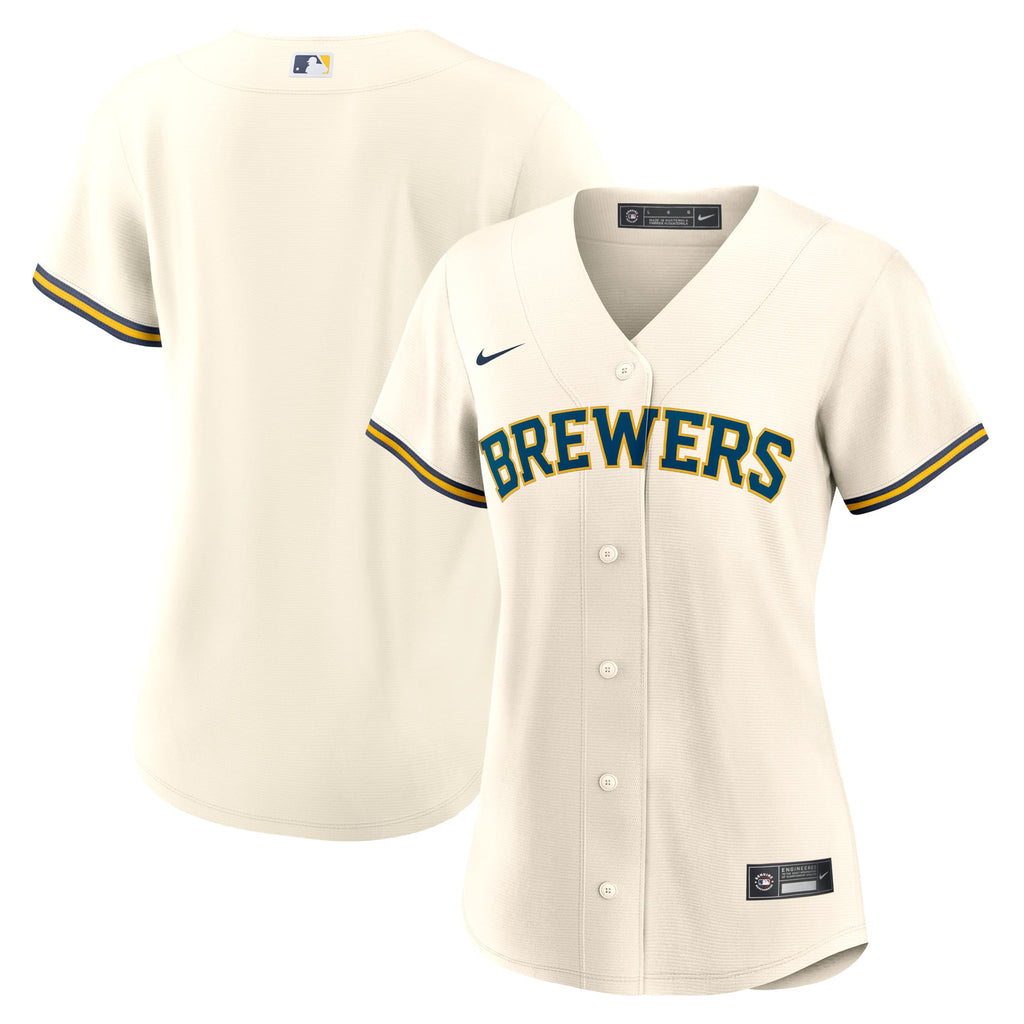 Women's Milwaukee Brewers Nike Cream Home Replica Team Jersey - 2