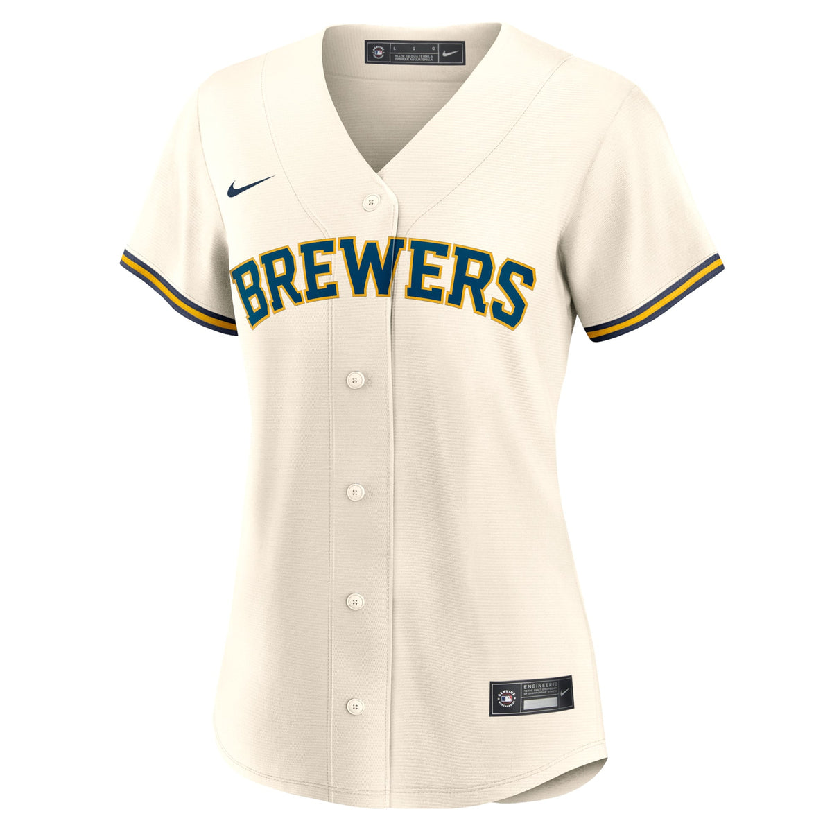 Women's Milwaukee Brewers Nike Cream Home Replica Team Jersey - 3