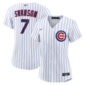 Women's Chicago Cubs Dansby Swanson Nike White Home Replica Jersey