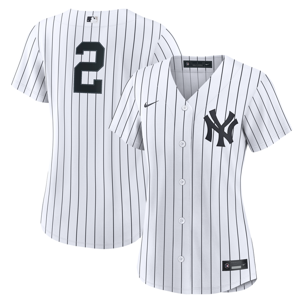 Women's New York Yankees Derek Jeter Nike White Home Retired Replica Jersey - 2