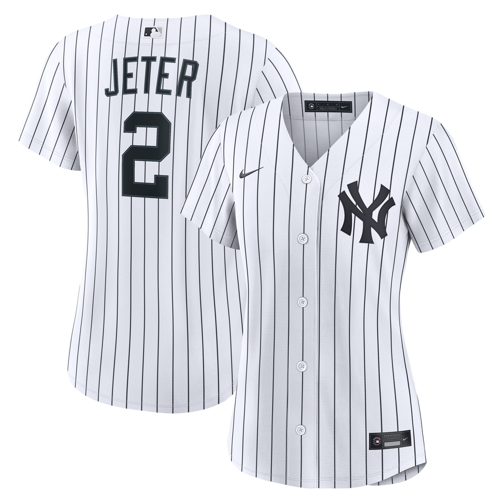 Women's New York Yankees Derek Jeter Nike White Home Retired Replica Jersey - 2