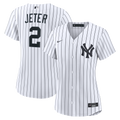 Women's New York Yankees Derek Jeter Nike White Home Retired Replica Jersey