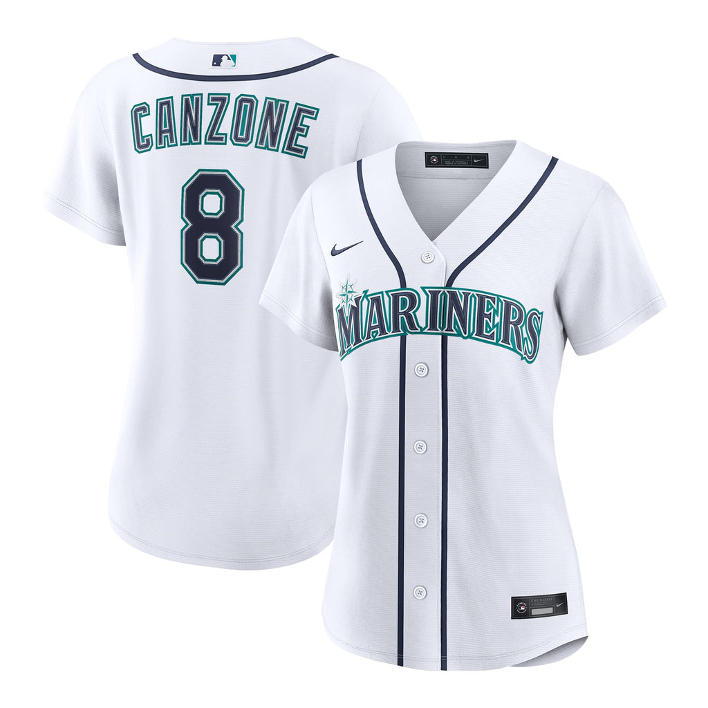 Women's Seattle Mariners Dominic Canzone Nike White Home Replica Jersey