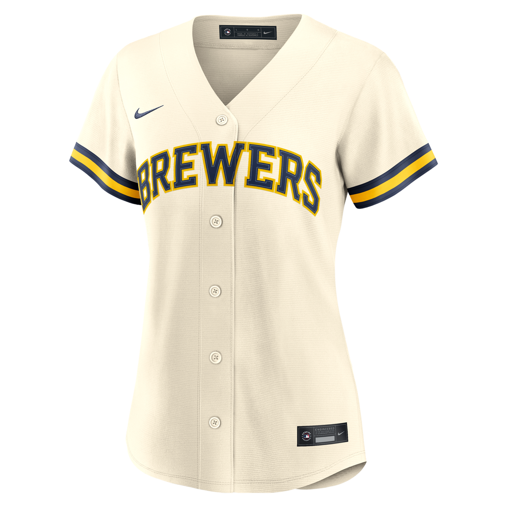 Women's Milwaukee Brewers Dustin May Nike Cream Home Replica Jersey - 5