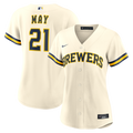 Women's Milwaukee Brewers Dustin May Nike Cream Home Replica Jersey