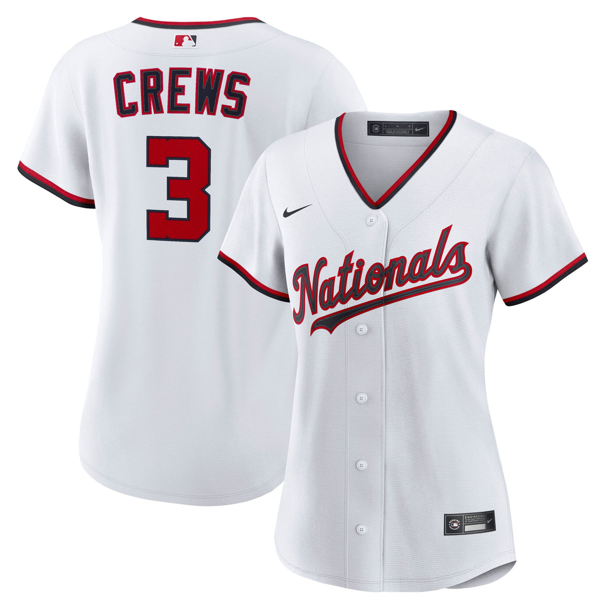 Women's Washington Nationals Dylan Crews Nike White Home Replica Jersey - 2