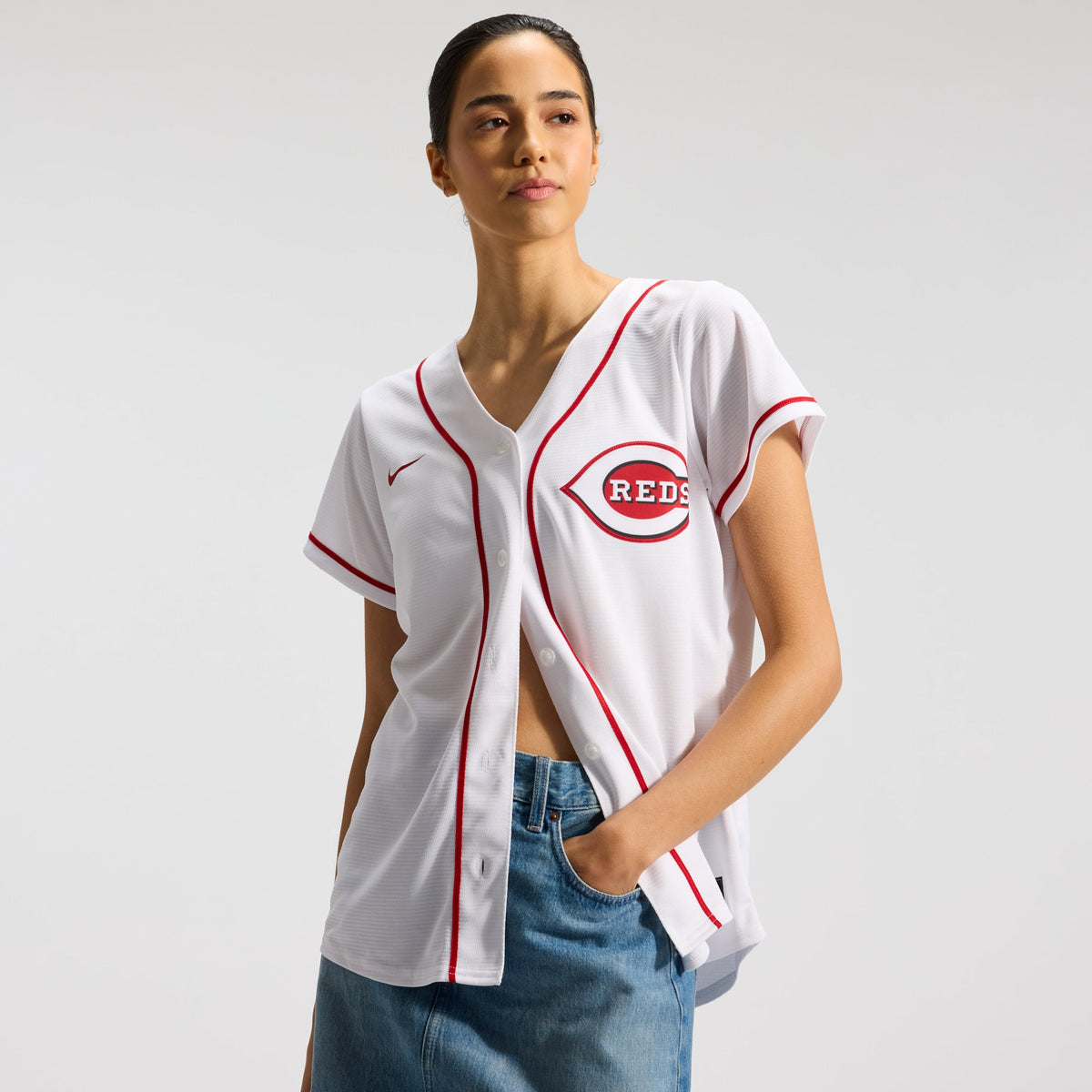 Women's Cincinnati Reds Elly De La Cruz Nike White Home Replica Jersey - 3