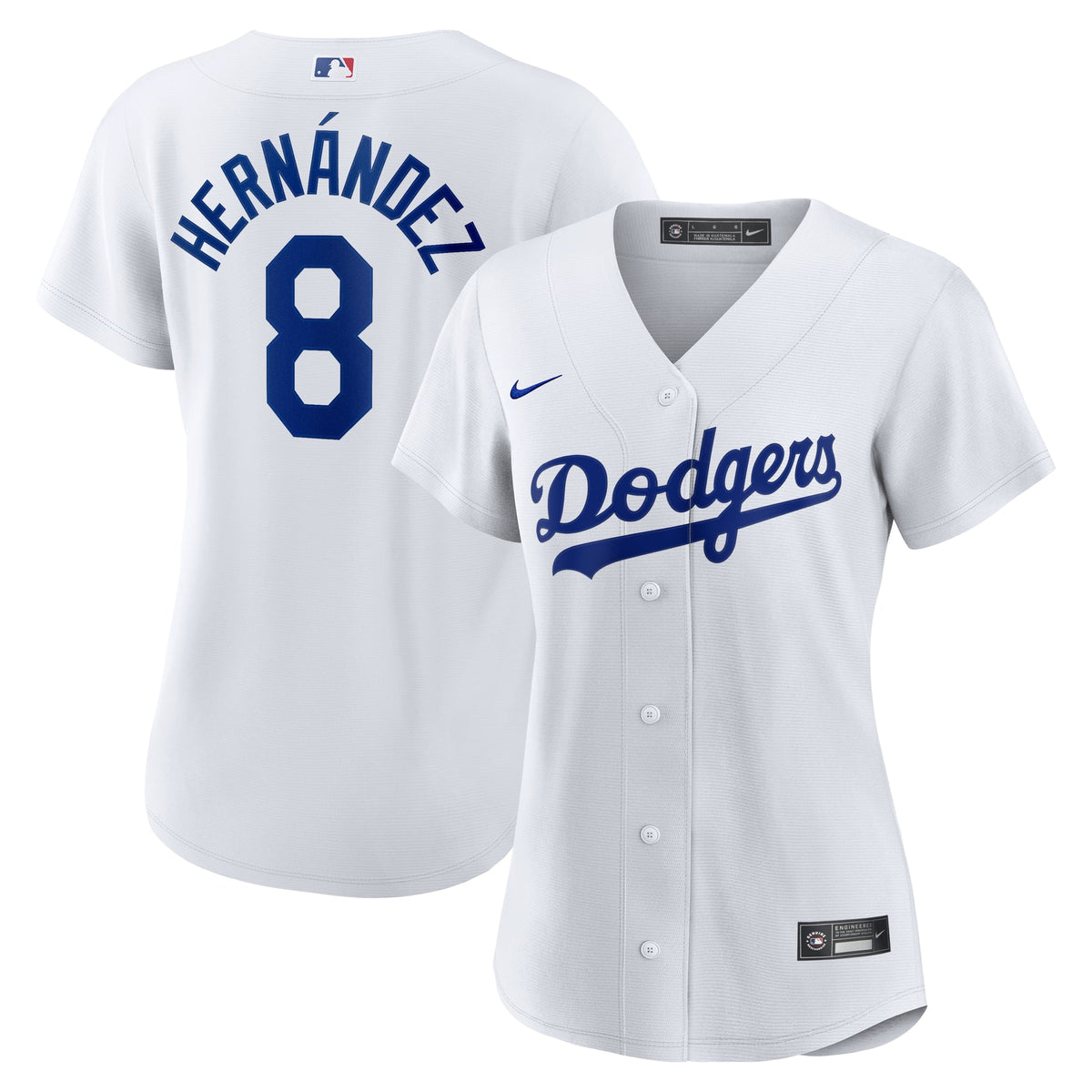 Women's Los Angeles Dodgers Enrique Hernández Nike White Home Replica Jersey
