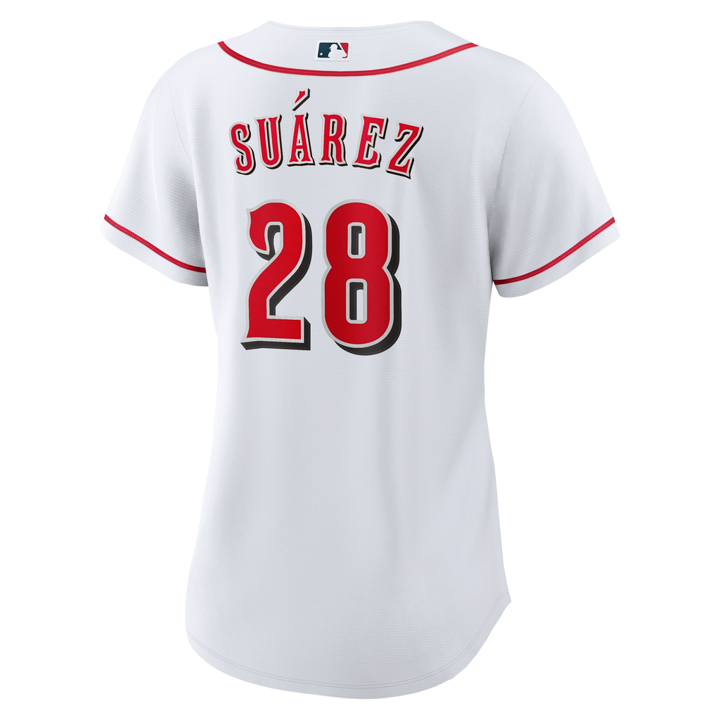 Women's Cincinnati Reds Eugenio Suárez Nike White Home Replica Jersey - 4