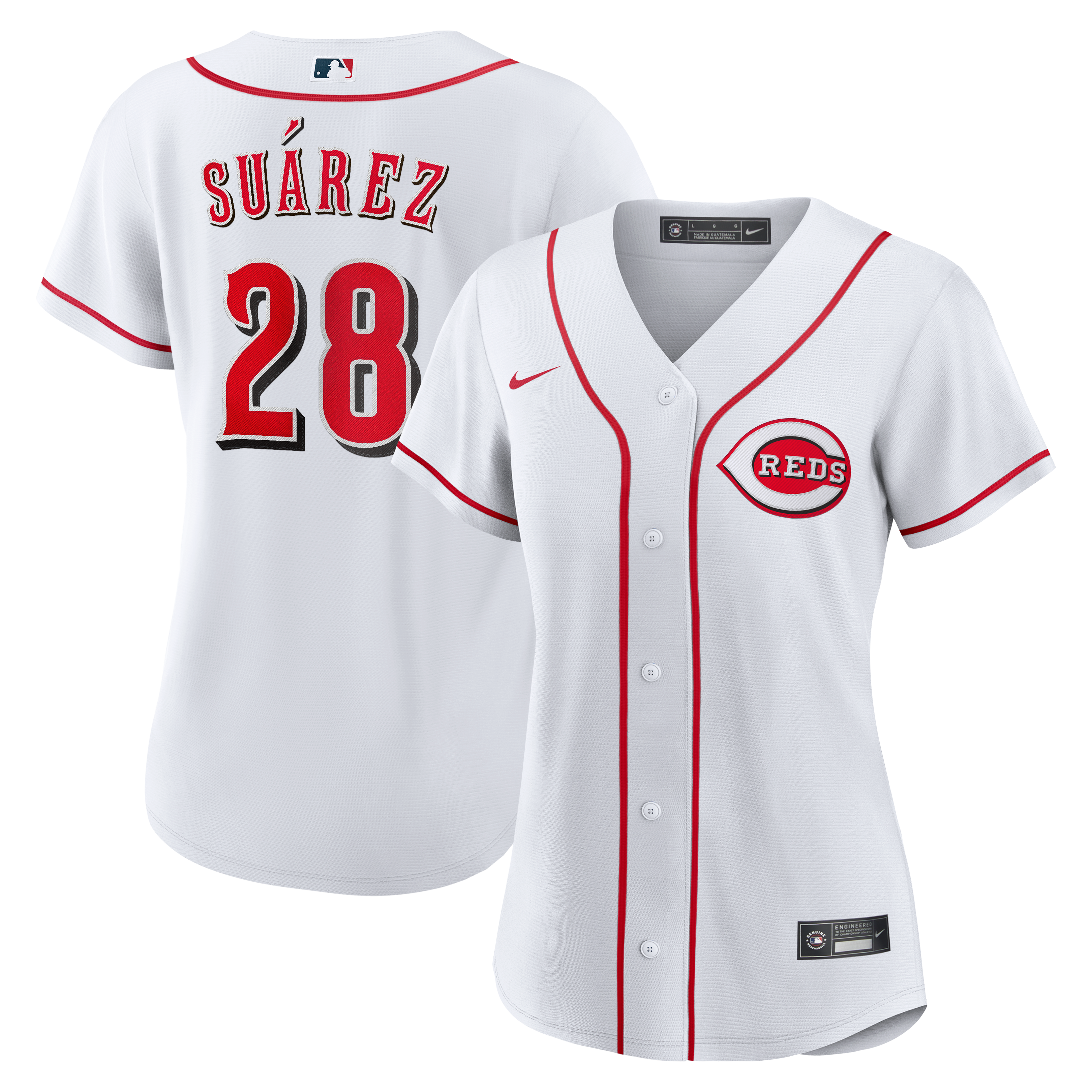 Women's Cincinnati Reds Eugenio Suárez Nike White Home Replica Jersey