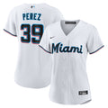 Women's Miami Marlins Eury Perez Nike White Home Replica Jersey