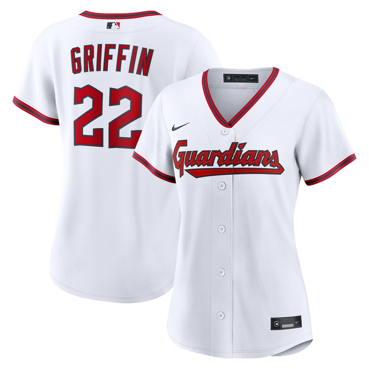 Women's Cleveland Guardians Foster Griffin Nike White Home Replica Jersey