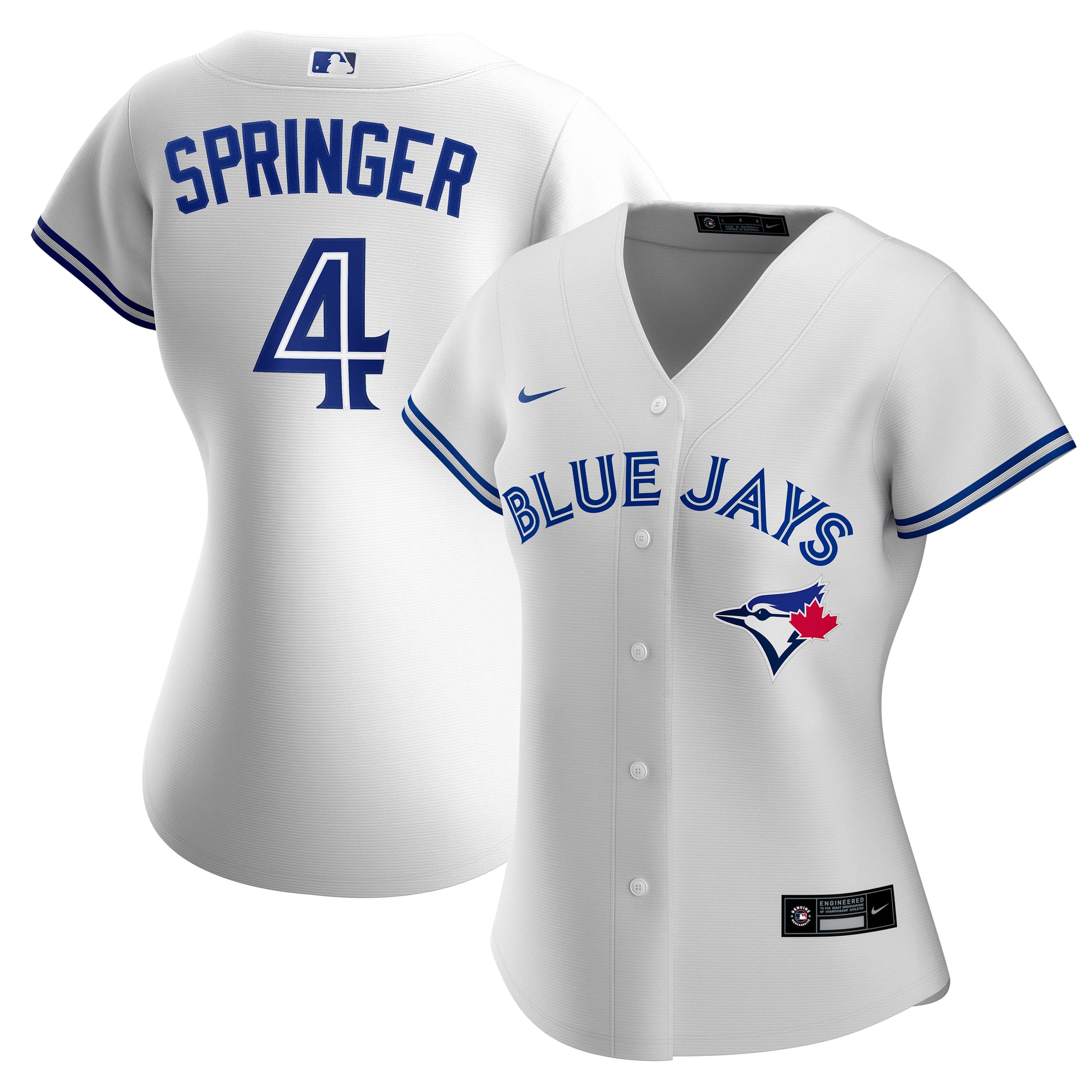 Women's Toronto Blue Jays George Springer Nike White Home Replica Jersey - 2