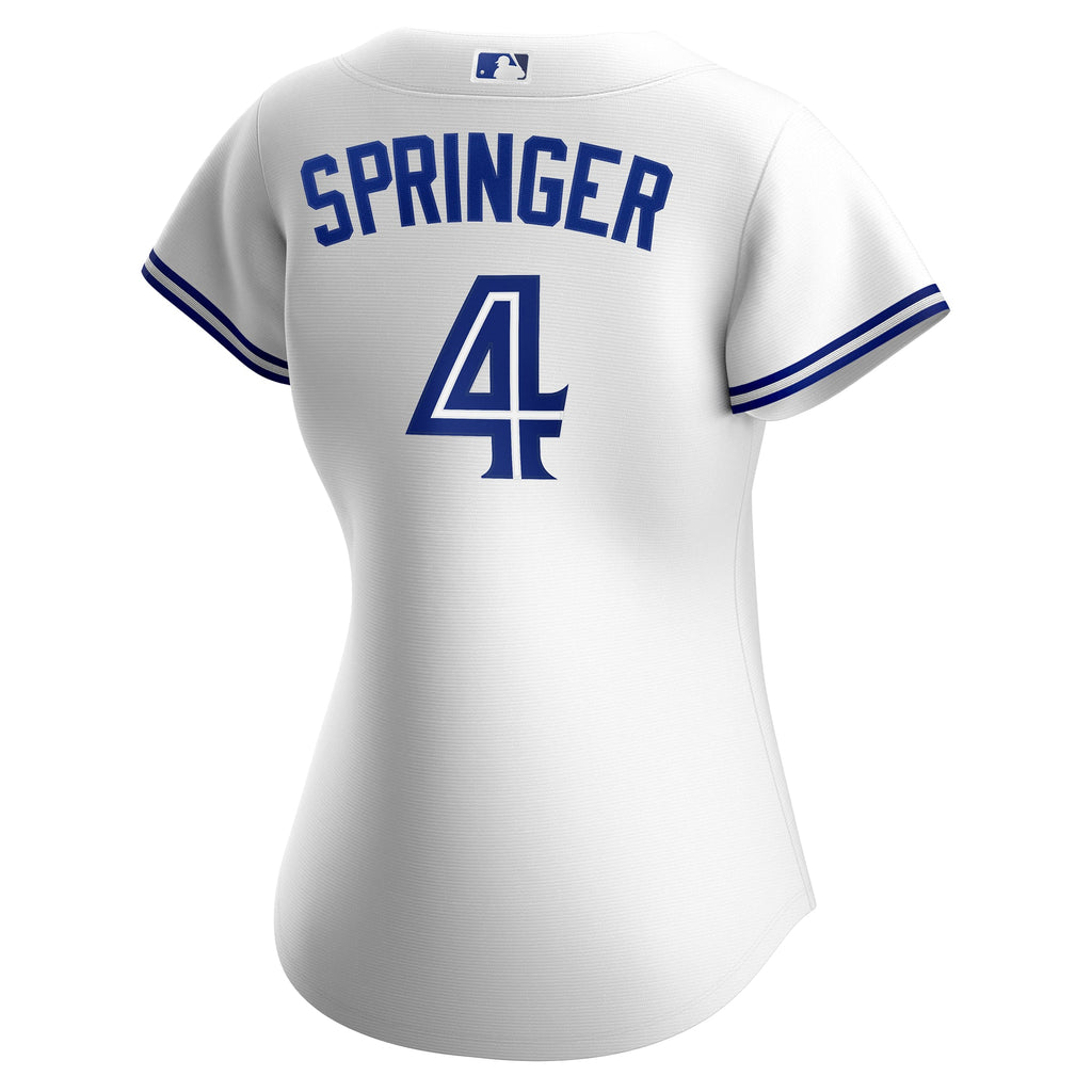 Women's Toronto Blue Jays George Springer Nike White Home Replica Jersey - 4