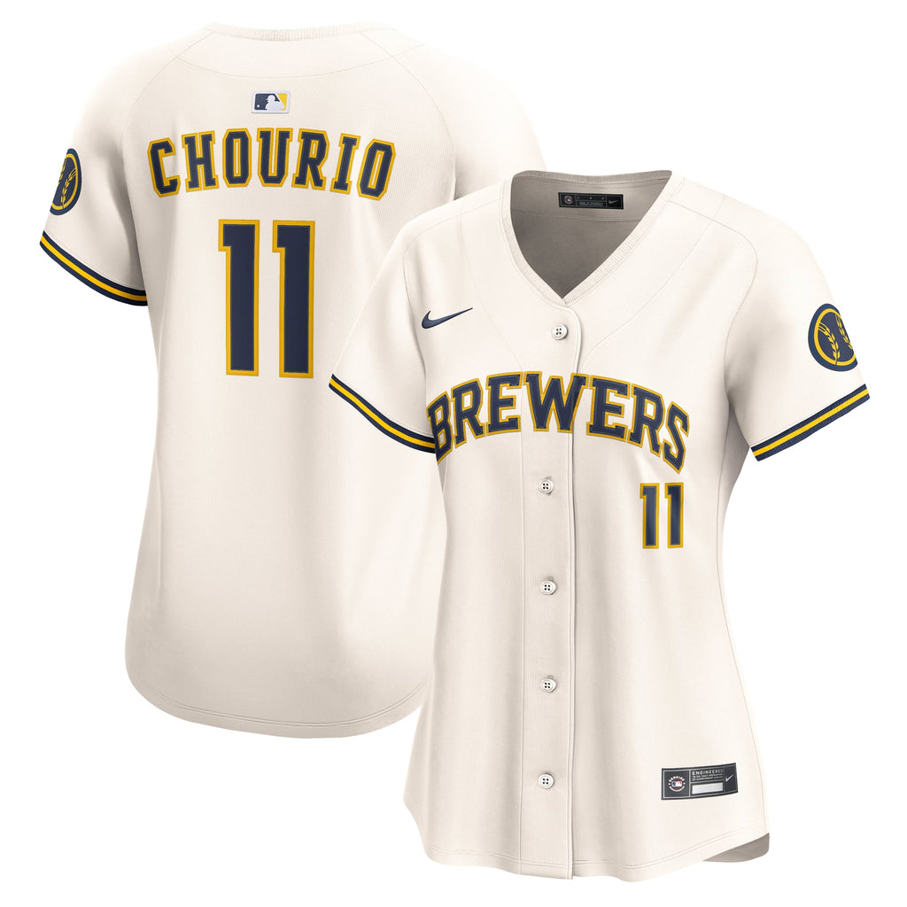 Women's Milwaukee Brewers Jackson Chourio Nike Cream Home Limited Player Jersey - 2