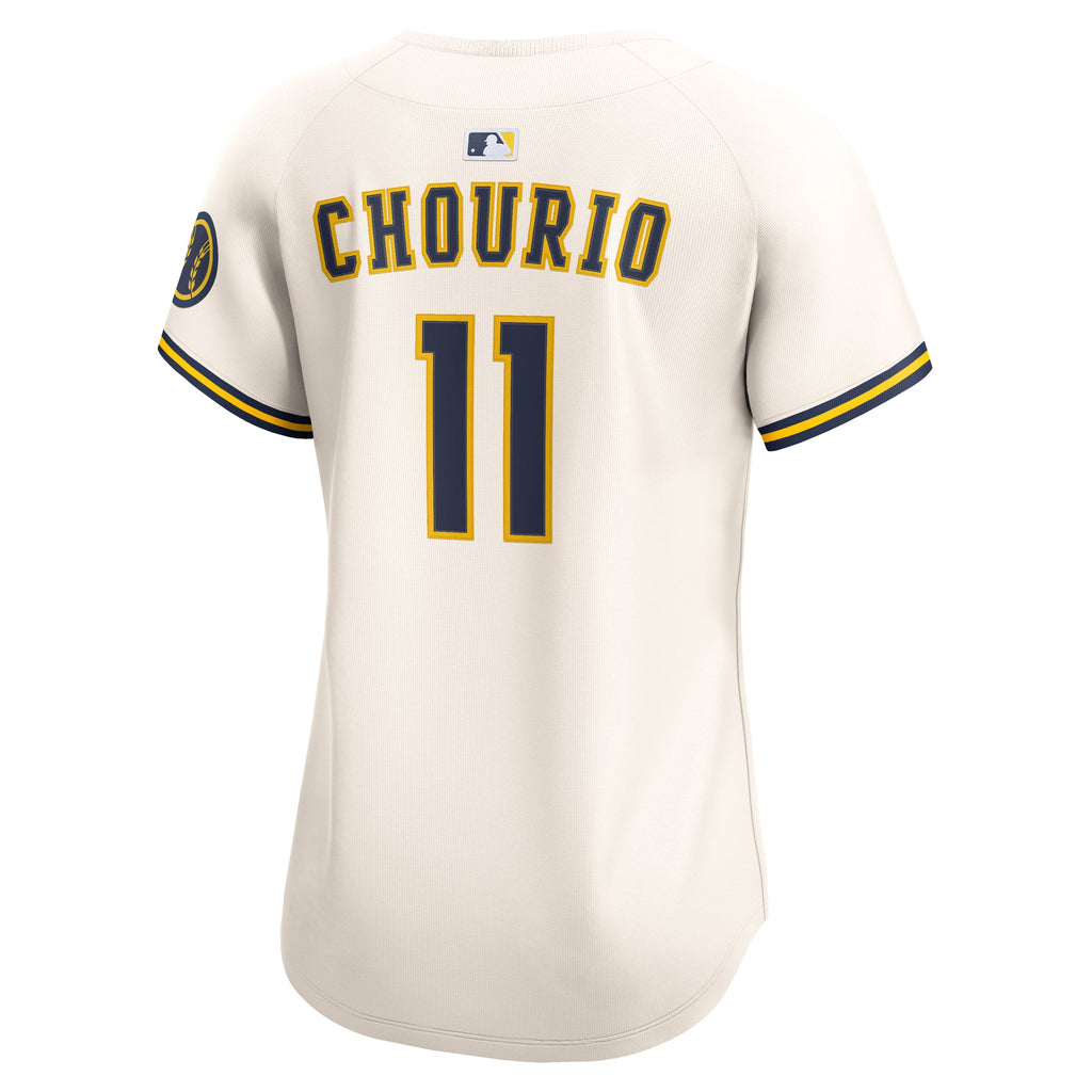 Women's Milwaukee Brewers Jackson Chourio Nike Cream Home Limited Player Jersey - 4