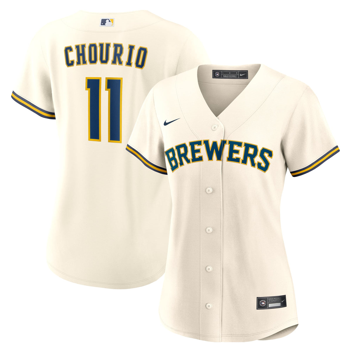 Women's Milwaukee Brewers Jackson Chourio Nike Cream Home Replica Jersey - 2