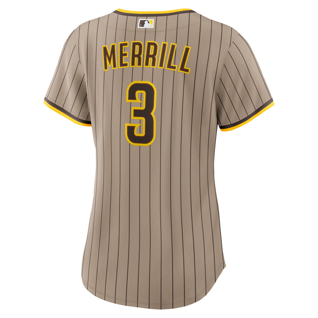 Women's San Diego Padres Jackson Merrill Nike Sand Replica Jersey - 4