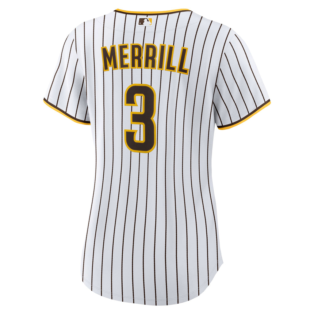 Women's San Diego Padres Jackson Merrill Nike White Home Replica Jersey - 4