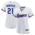 Women's Texas Rangers Jake Burger Nike White Home Replica Jersey