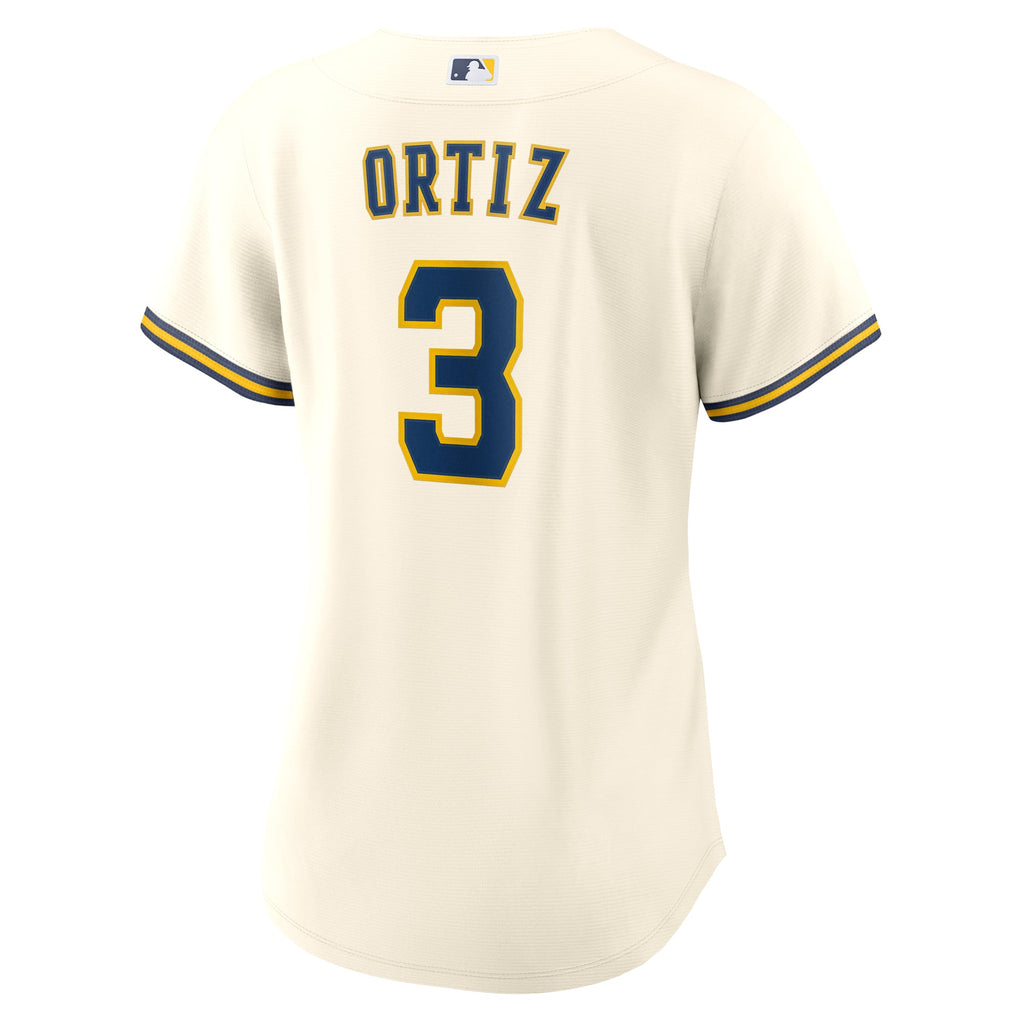 Women's Milwaukee Brewers Joey Ortiz Nike Cream Home Replica Jersey - 4