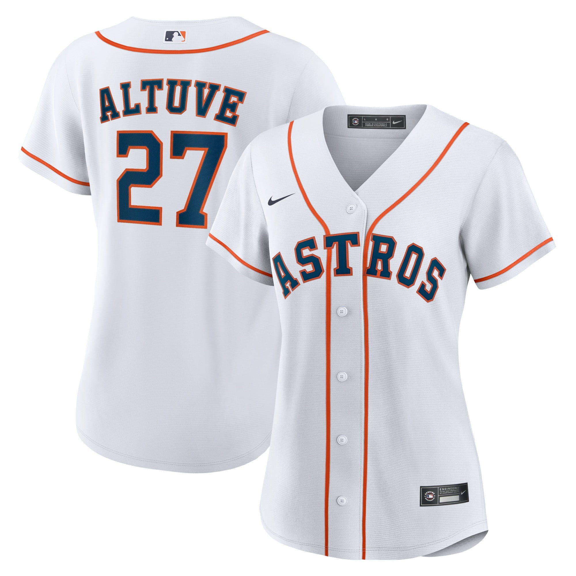 Women's Houston Astros Jose Altuve Nike White Home Replica Player Jersey - 2