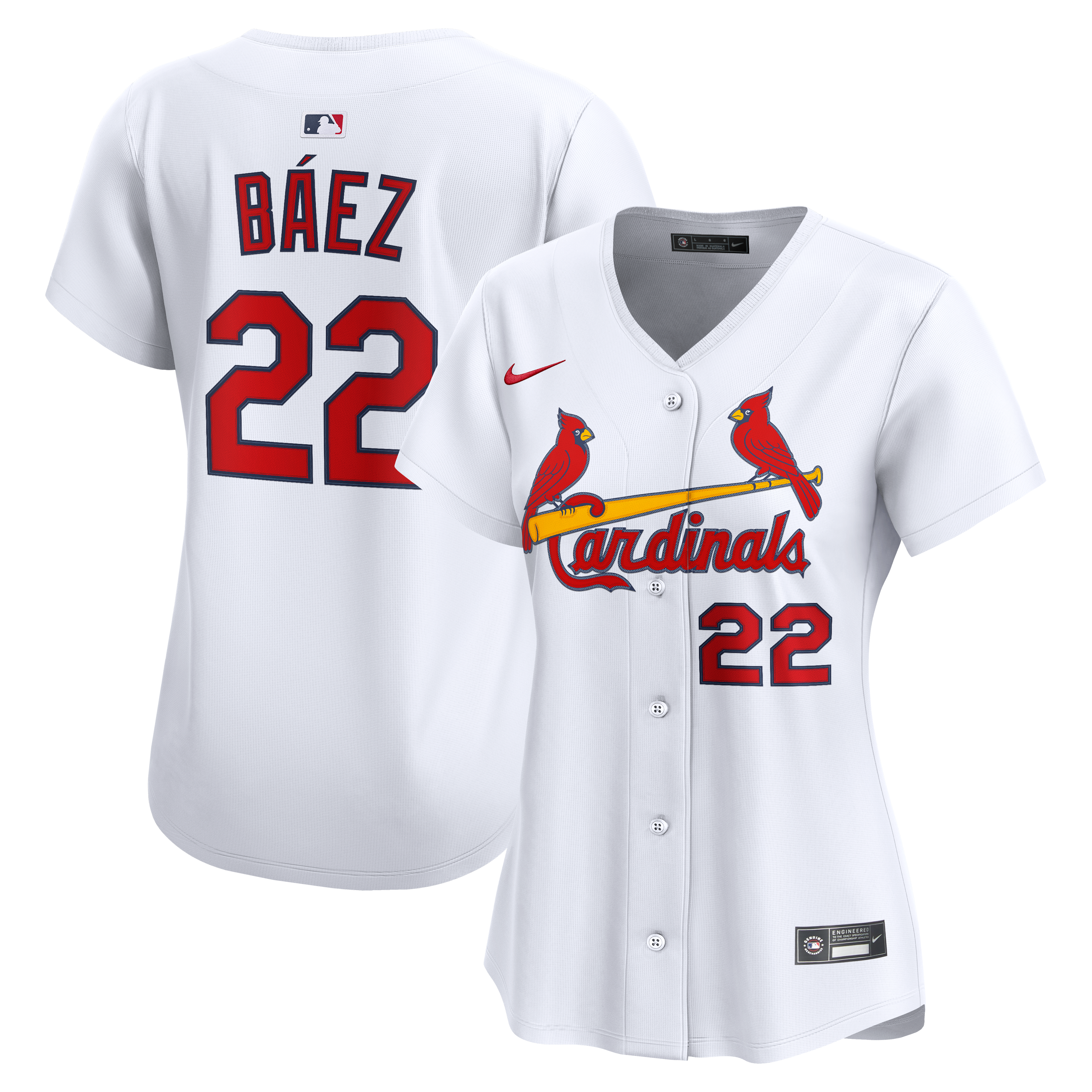 Women's St. Louis Cardinals Joshua Báez Nike White Home Limited Player Jersey - 2